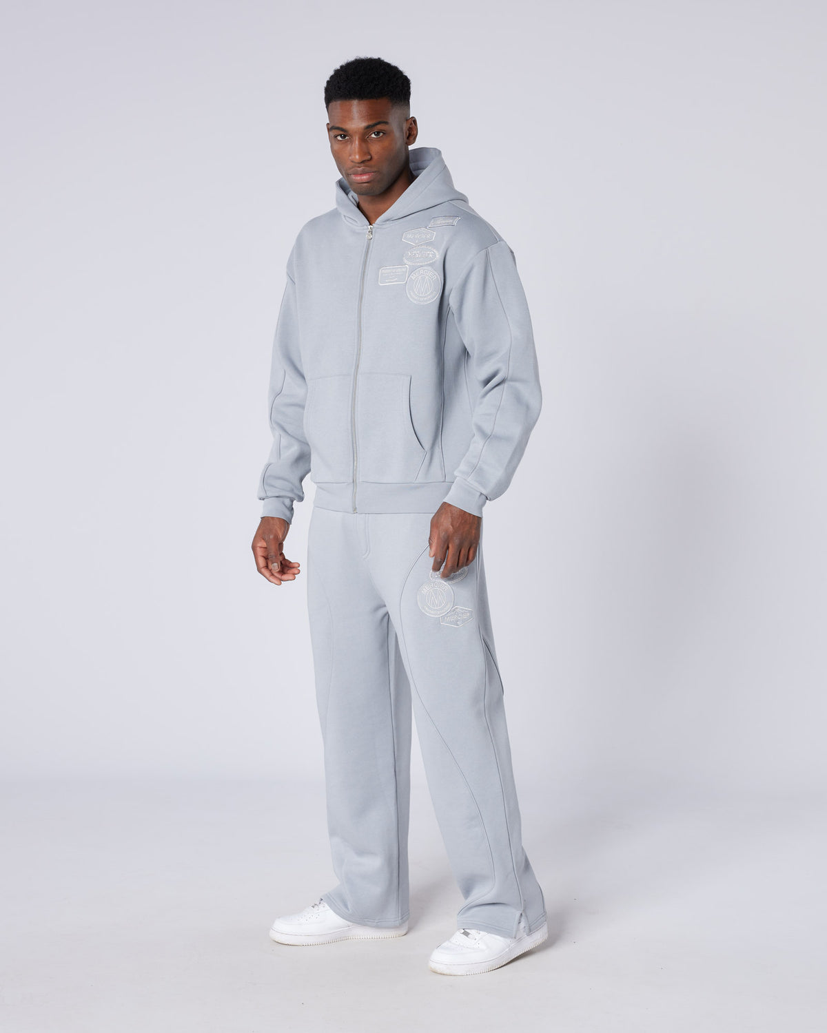New Wave OG Badge Zip Hoodie Grey, image 5