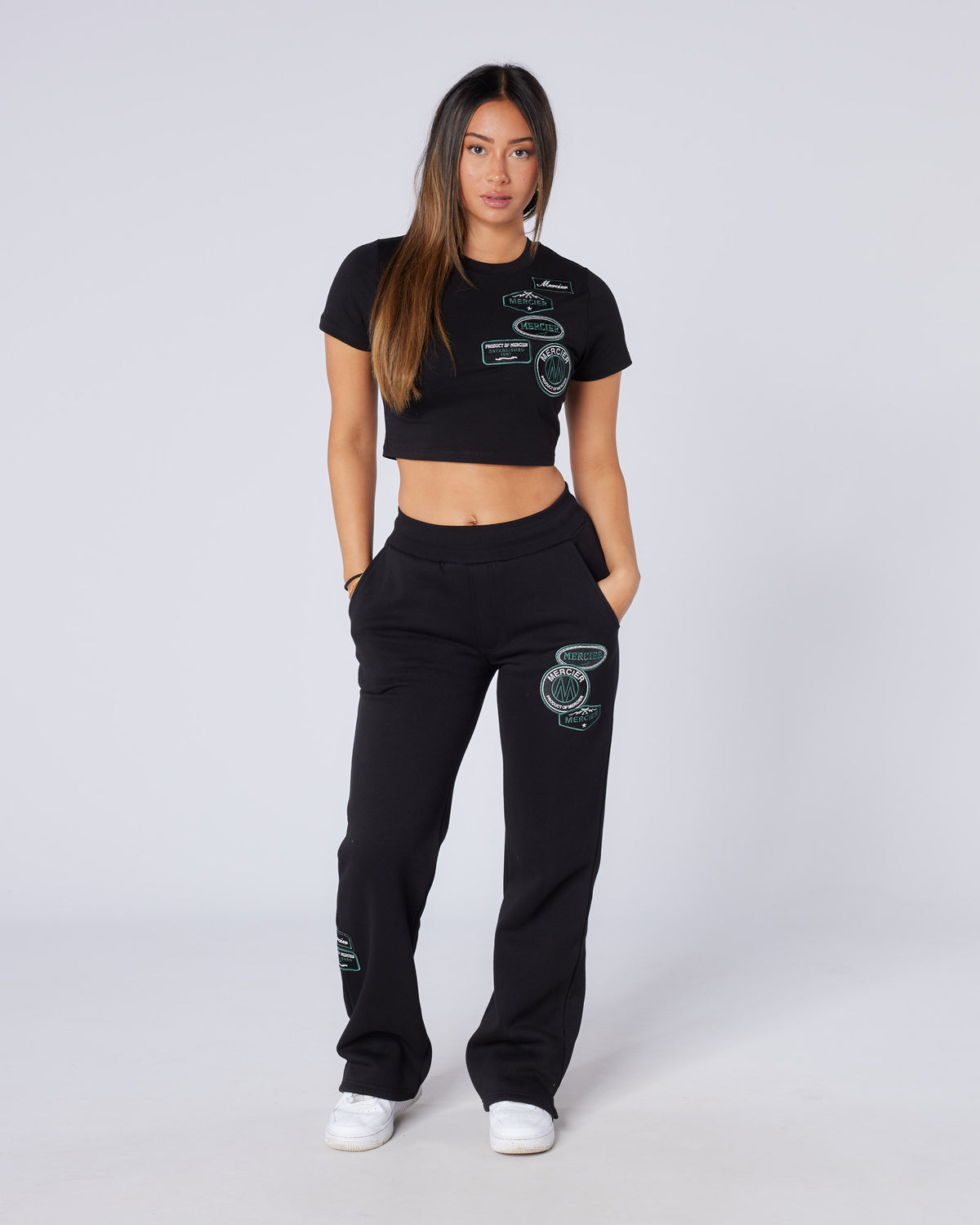 Women's Two Tone Baby Tee Black, image 3