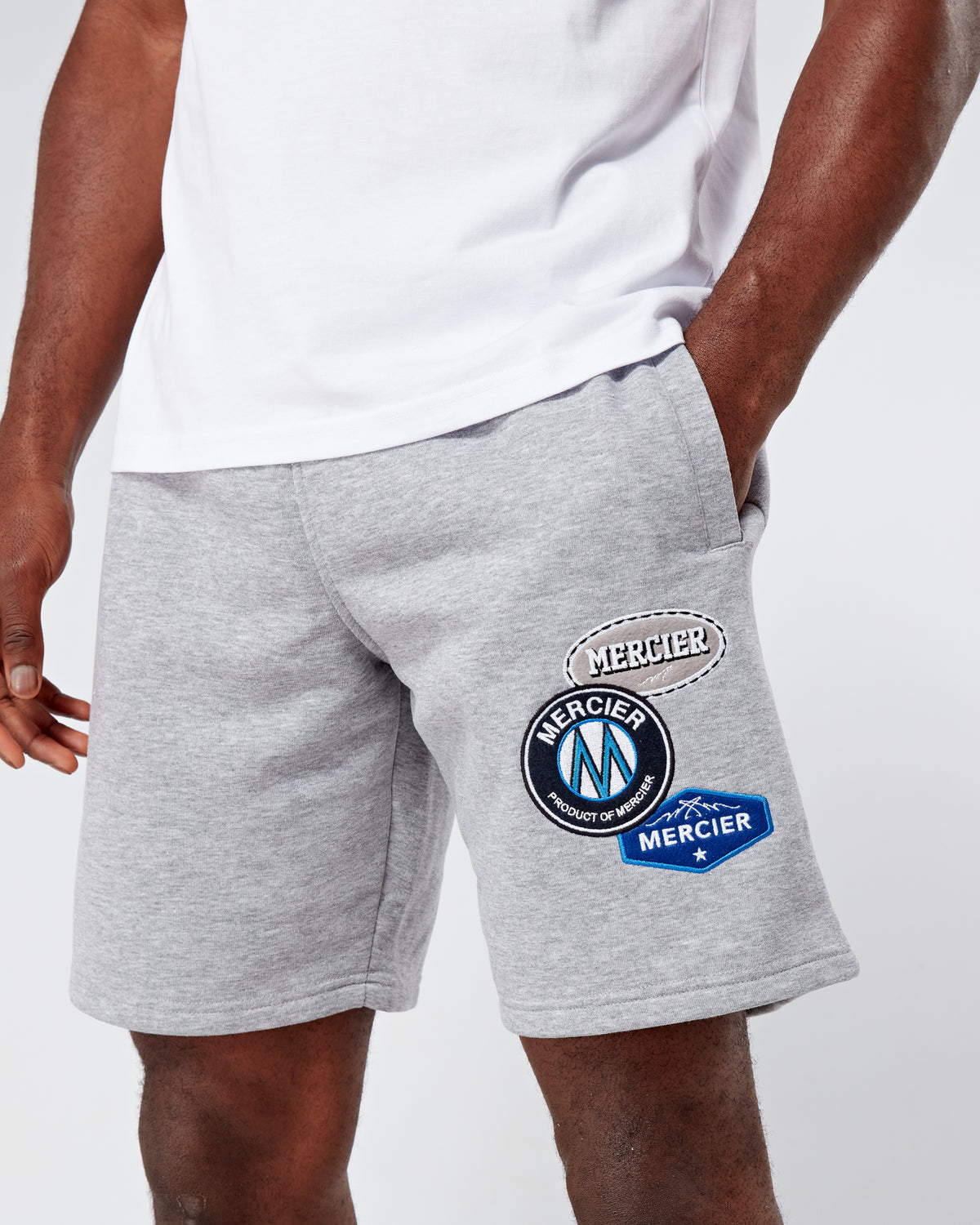 OG Mercier Badge Shorts Grey Marl, image 4