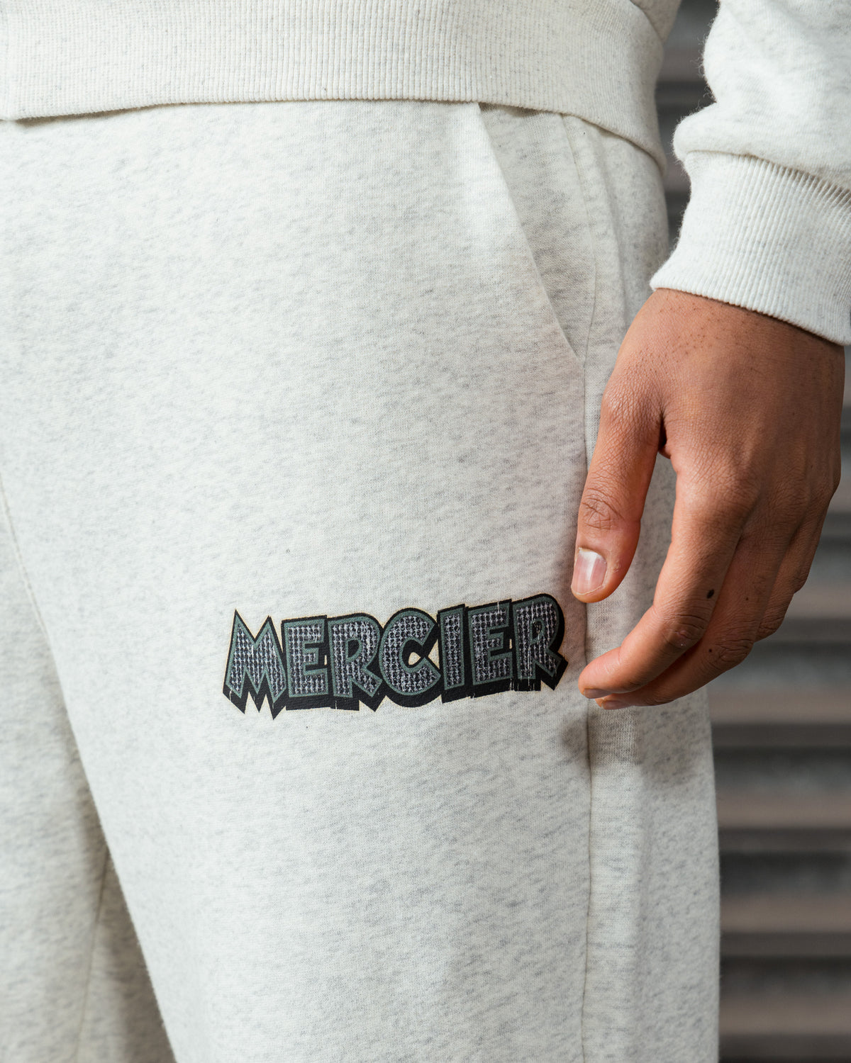 Diamante Ballers Joggers Grey Marl, image 4