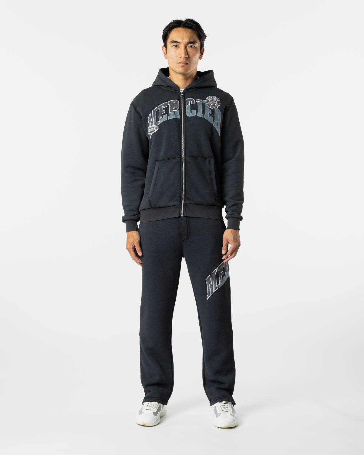 Zip Up Shatter Hoodie Washed Black, image 2