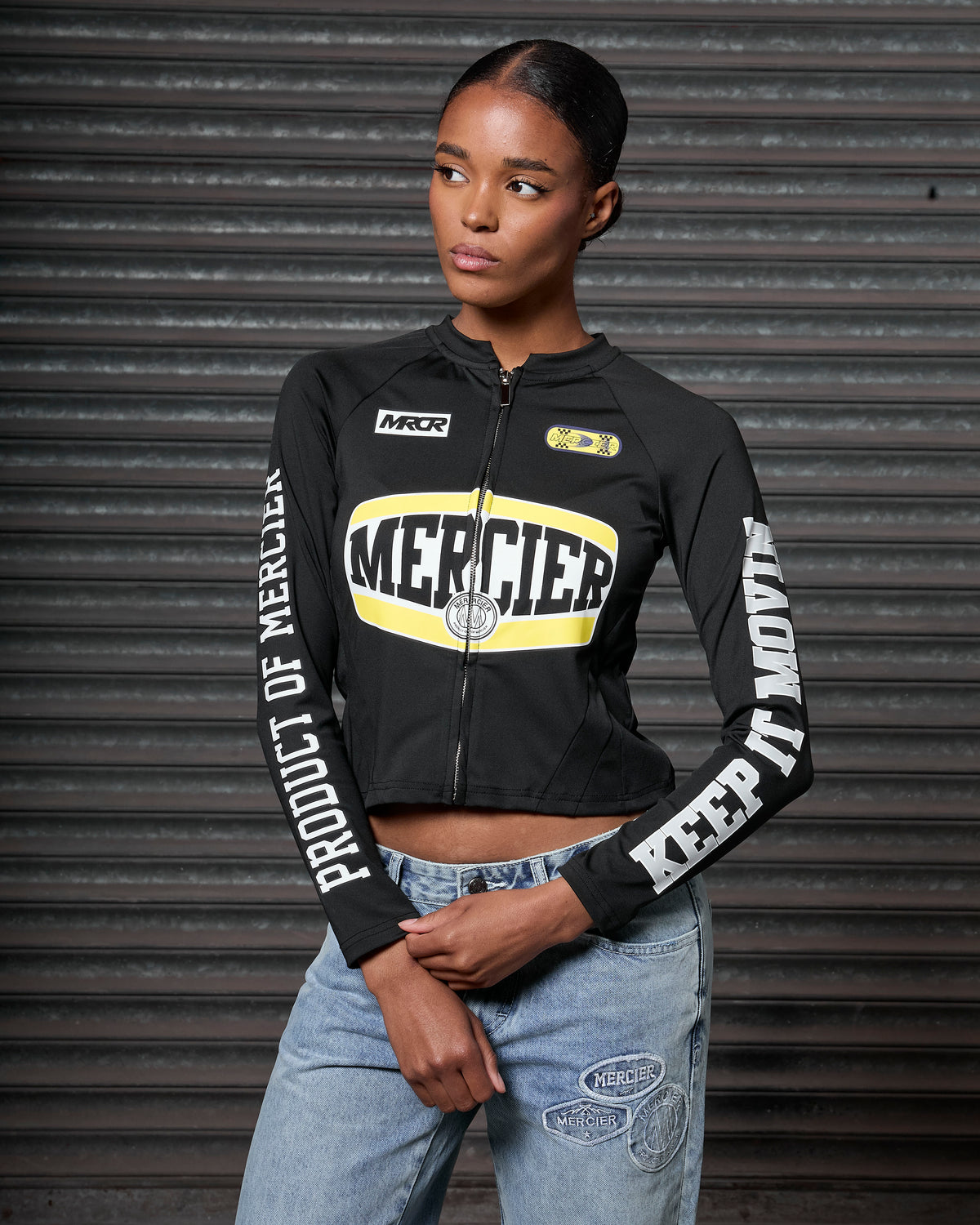 Women's Zip Racer Top Black, image 1