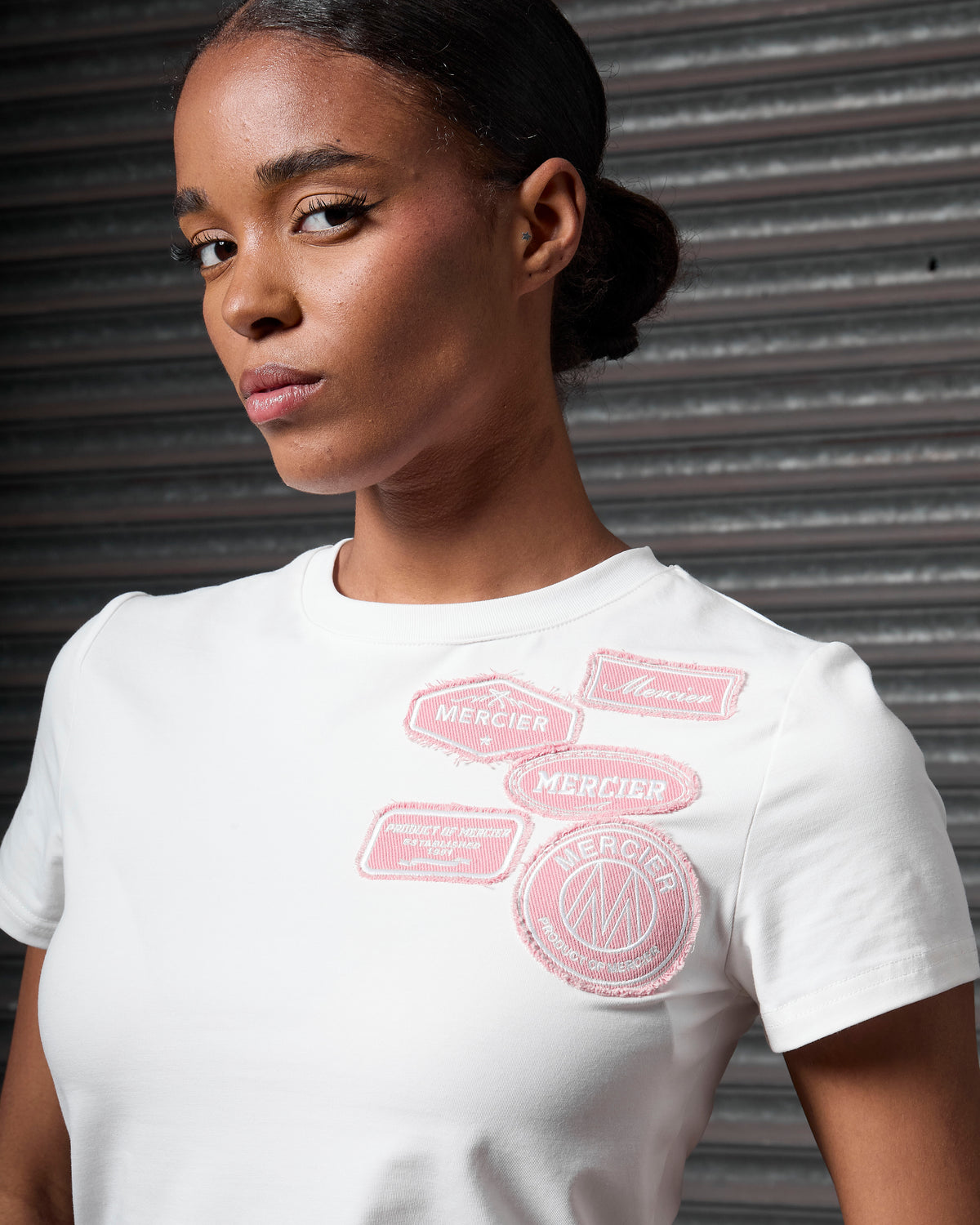 Women's OG Baby Tee White Pink, image 1