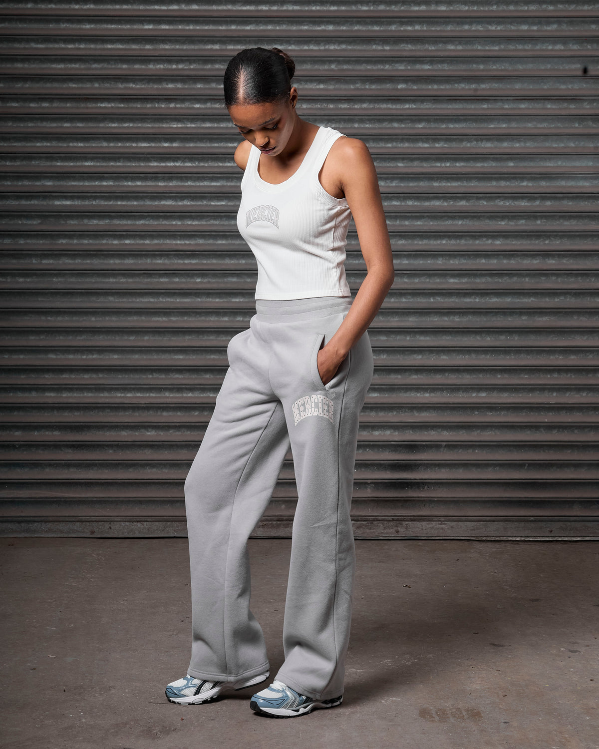Women's Ribbed Scoop Vest White, image 3