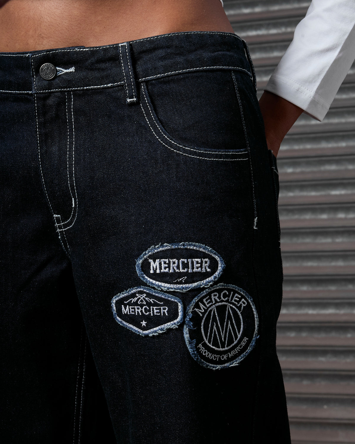 Women's OG Denim Stitch Badge Jeans Dark Blue, image 3