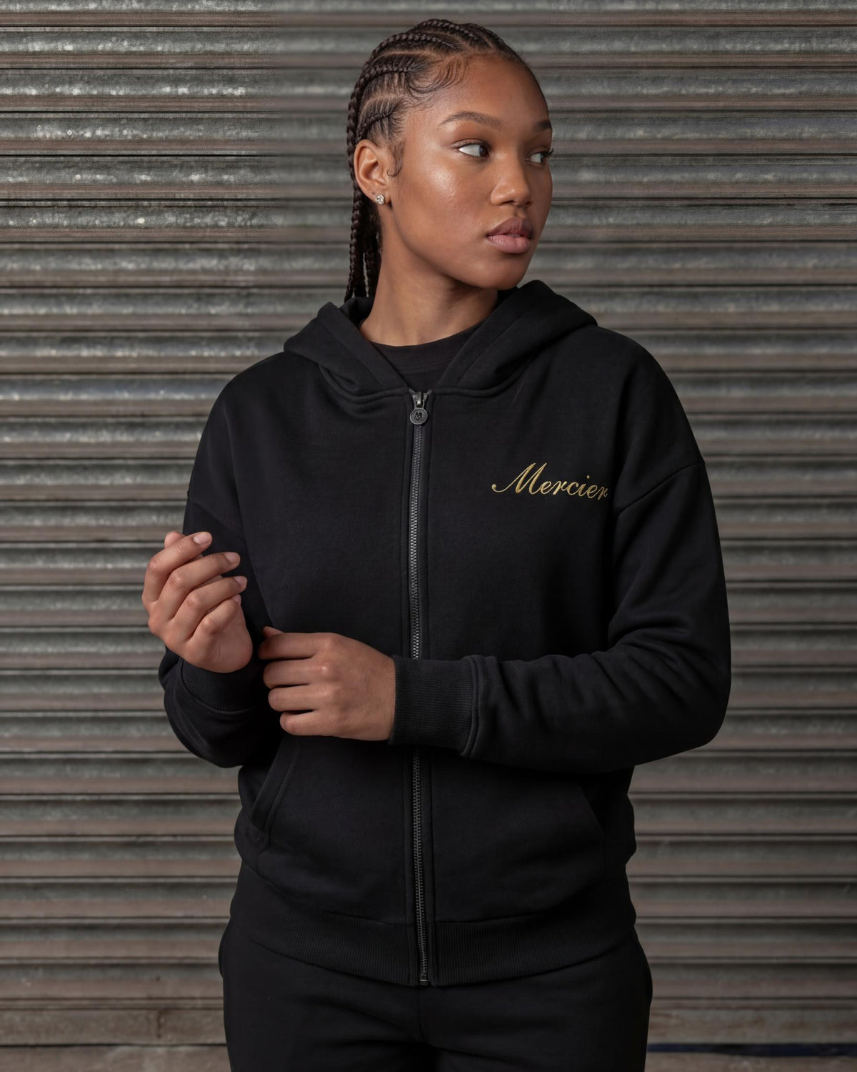 Women's Authenticity Hoodie Black Gold, image 1
