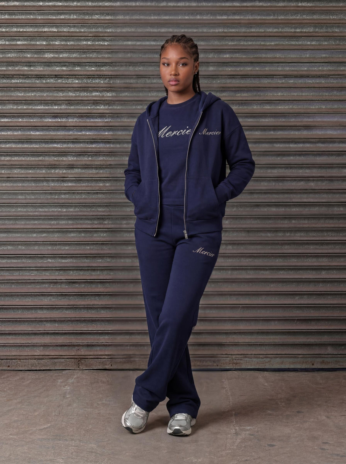 Women's Authenticity Hoodie Navy Silver, image 4