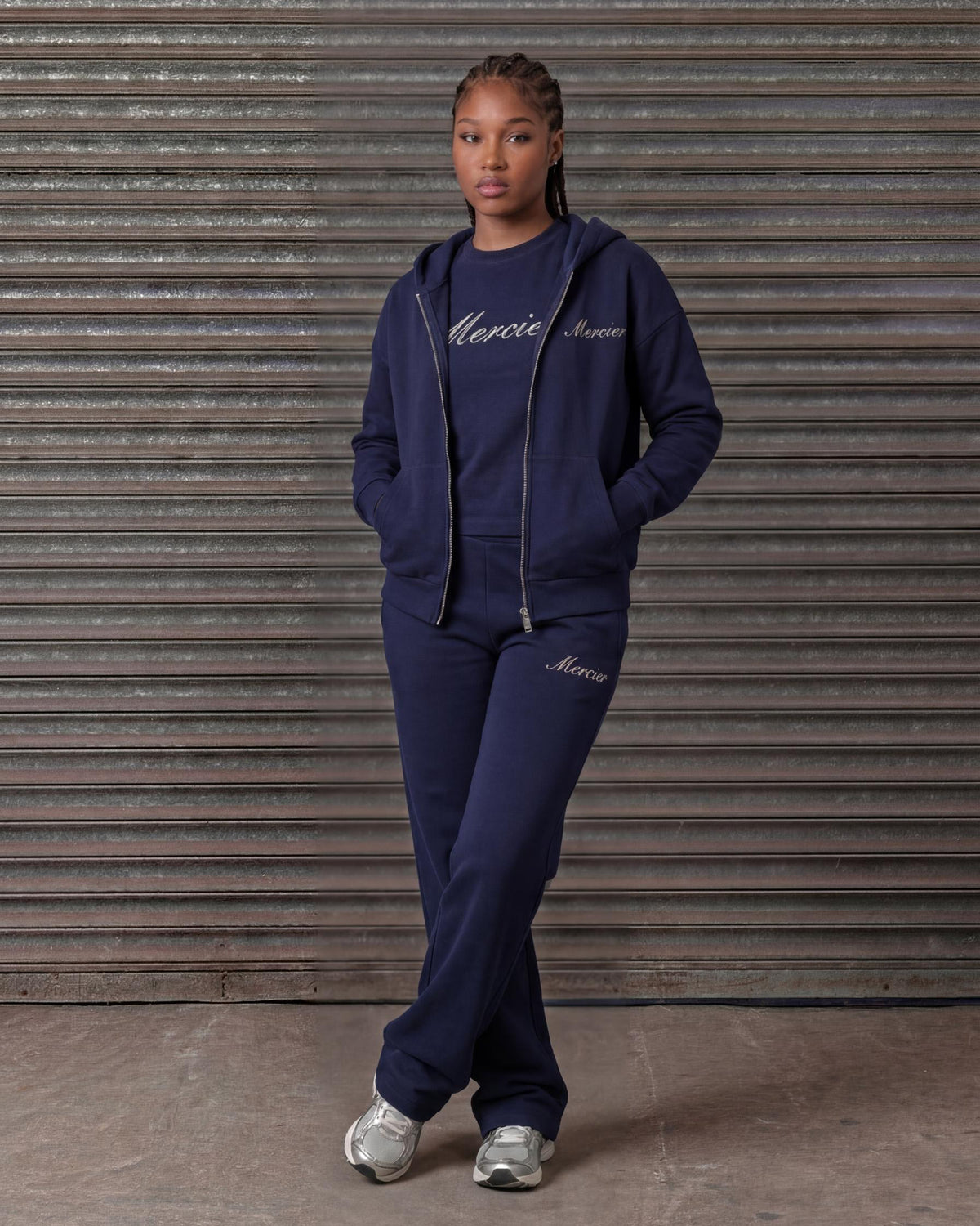 Women's Authenticity Jogger Navy Silver, image 2