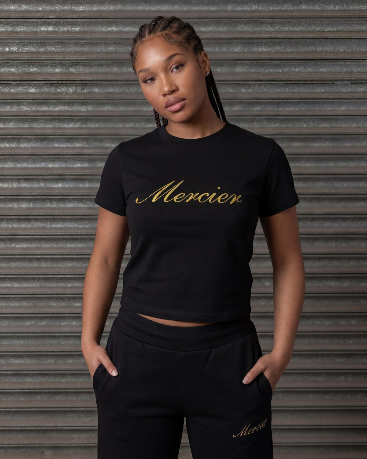 Women's Glitter TShirt Black, image 1
