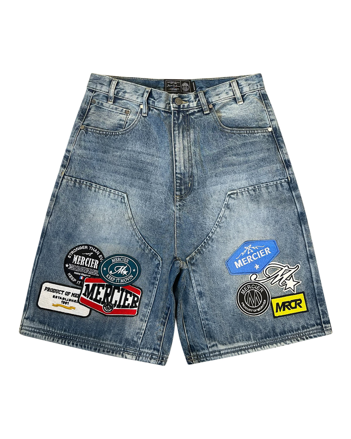 Relaxed washed Badge Jorts, image 1