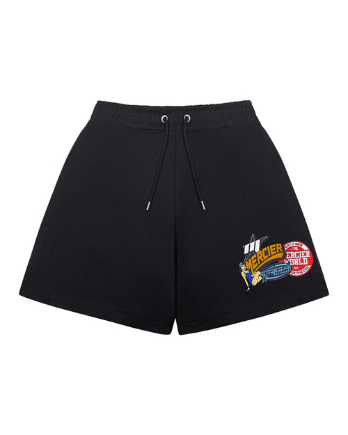 Pin Up Airtex Badge Shorts Black