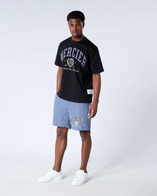 Maison Triple Stitch Shorts Blue