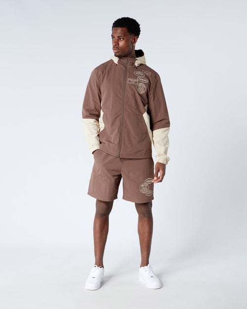 Angle Badge Windbreaker Brown