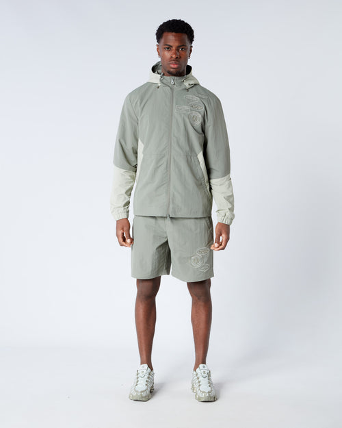 Angle Badge Windbreaker Sage