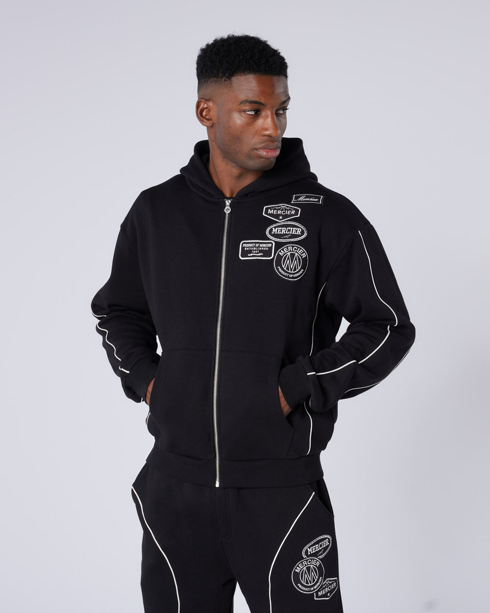 Mercier New Wave Badge Hoodie Black – MERCIER