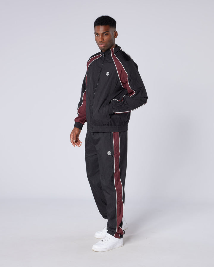 Homerun Track Pants Black Burgundy