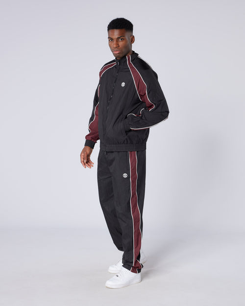 Homerun Track Pants Black Burgundy