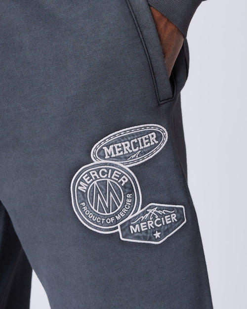 Washed Badge Joggers Black