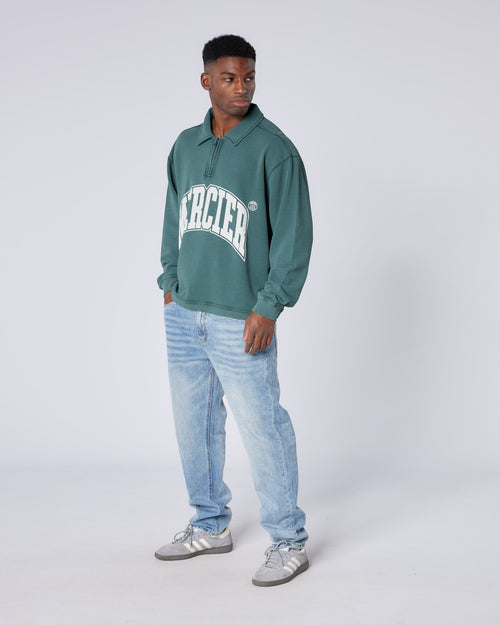Homerun 1/4 Zip Washed Green
