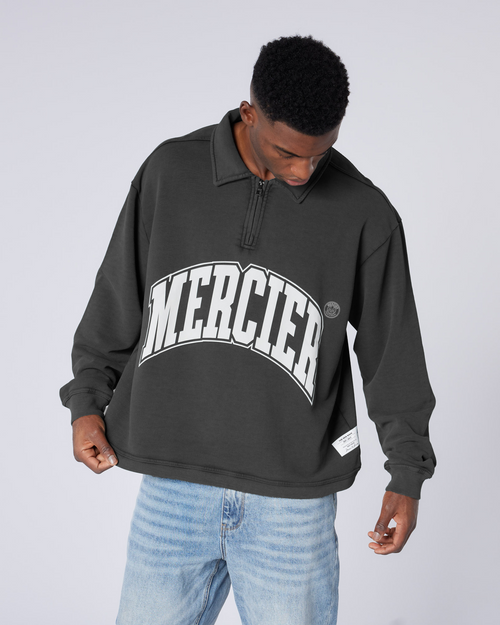 Homerun 1/4 Zip Washed Black