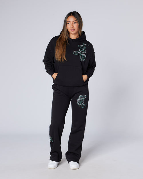 Womens Two Tone OG Badge Jogger Black