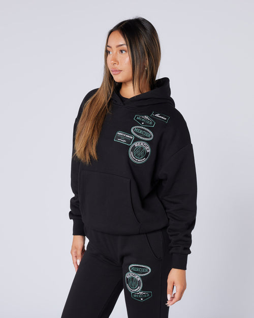 Womens Two Tone OG Badge Hoodie Black