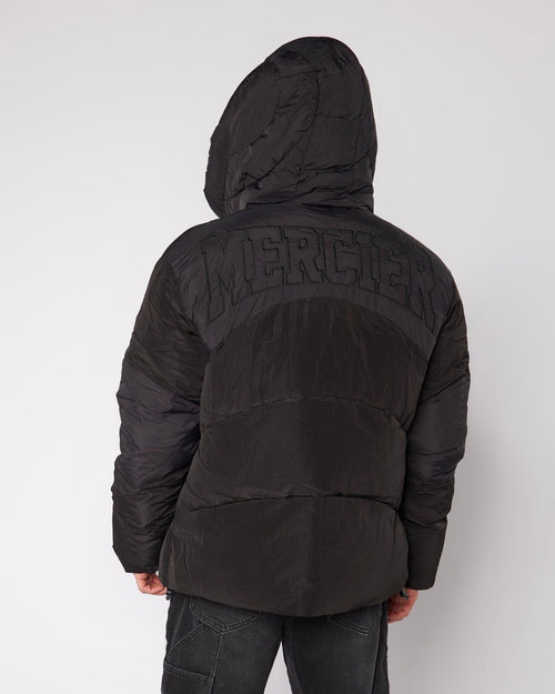 Contrast Peak Puffer Jacket Black