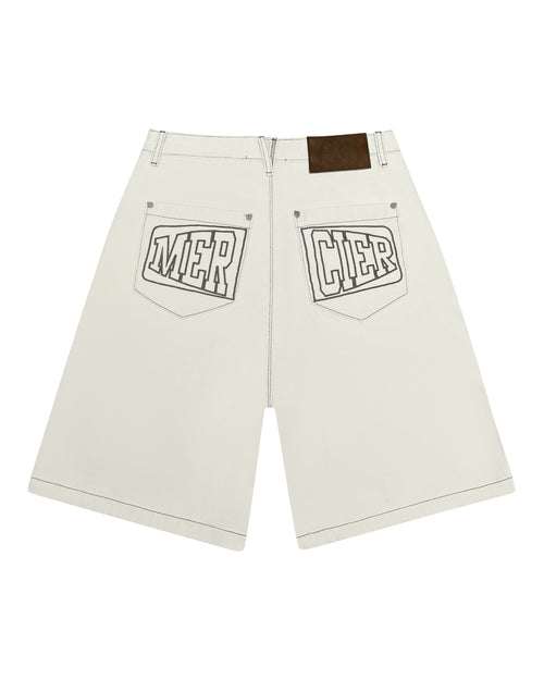 Relaxed Stitched Jorts Beige PRE ORDER