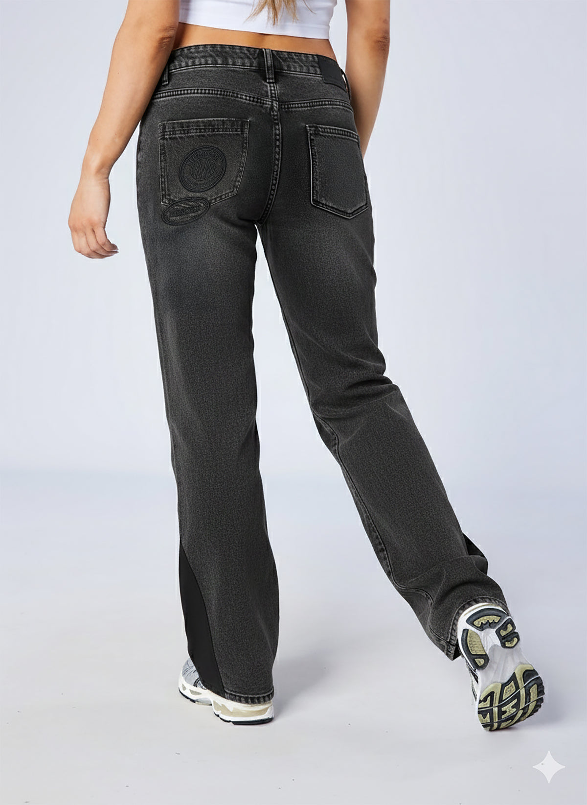 Women's Raw Edge Denim Jeans Black, image 5
