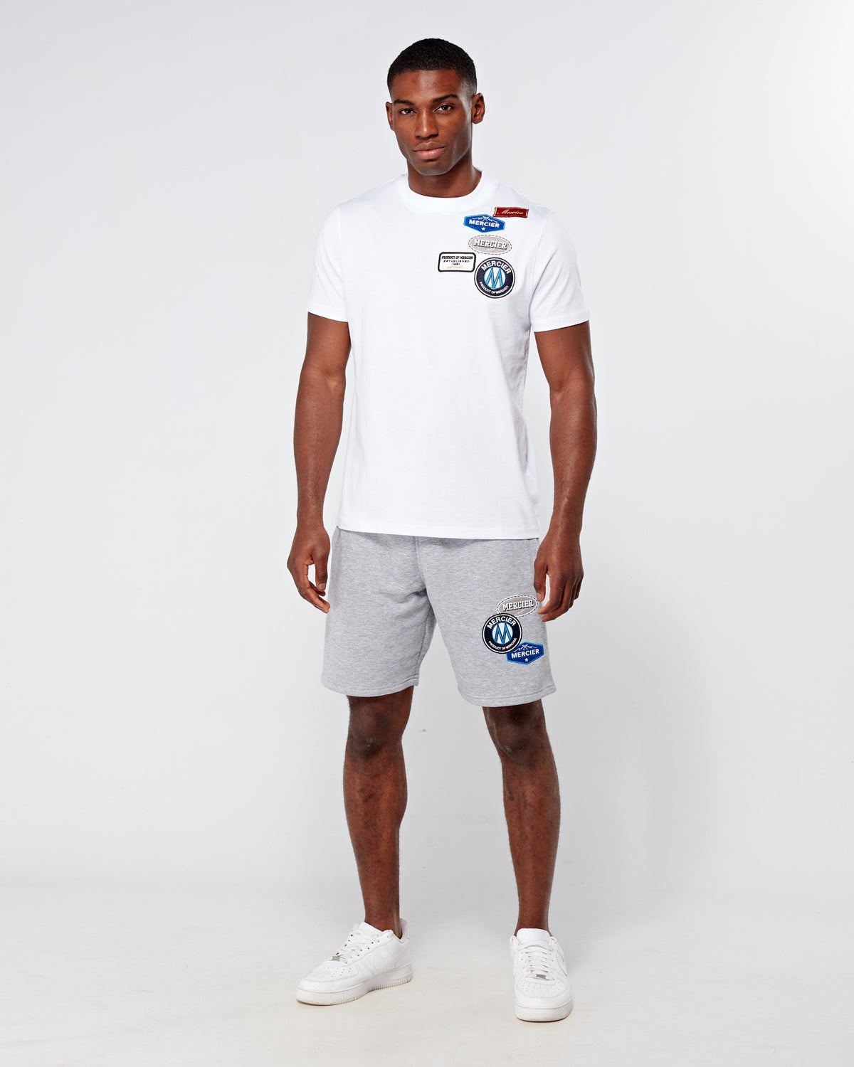 OG Mercier Badge Shorts Grey Marl, image 2