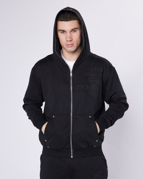 Relaxed Rivet OG Zip Hoodie Black