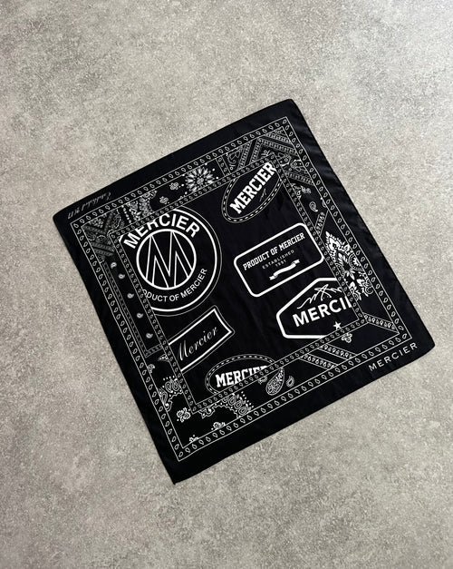 Badge Paisley Bandana Black