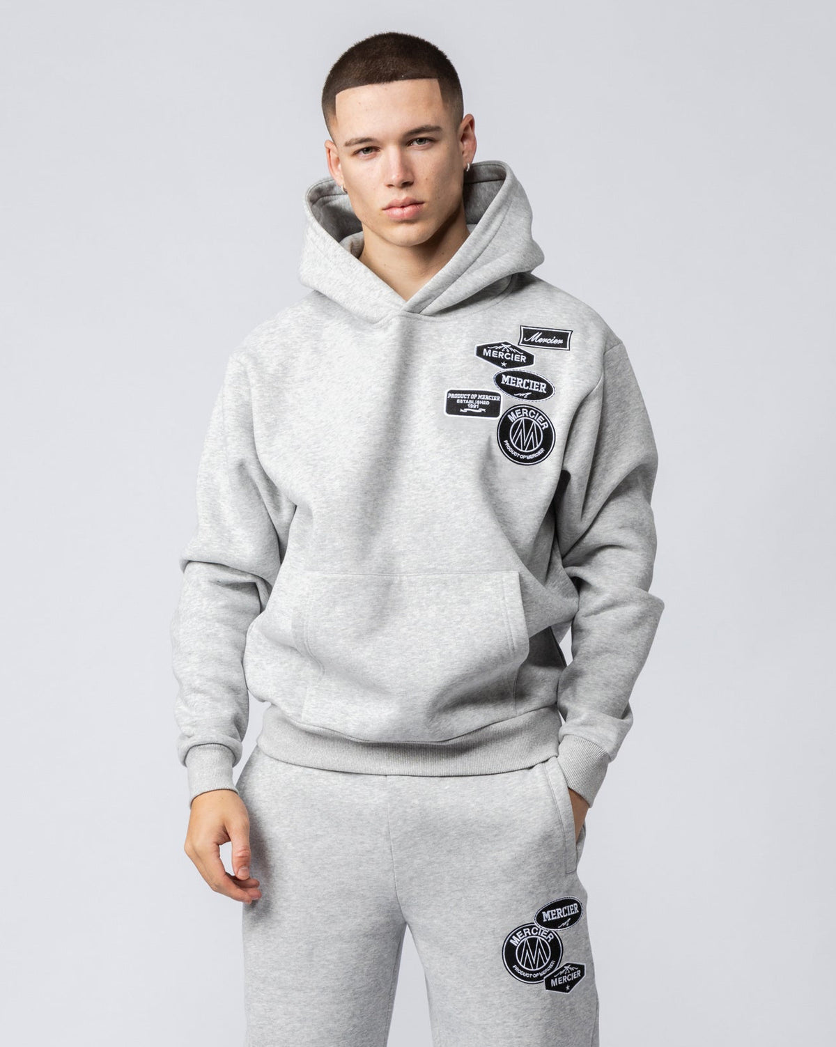 Relaxed OG Mono Hoodie Grey Marl, image 1