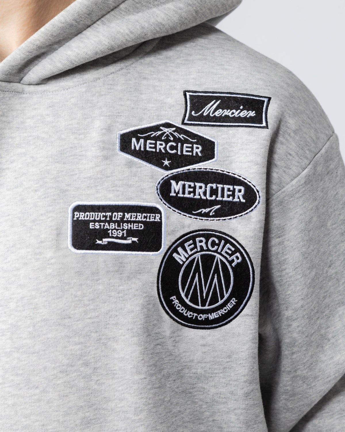 Relaxed OG Mono Hoodie Grey Marl, image 3