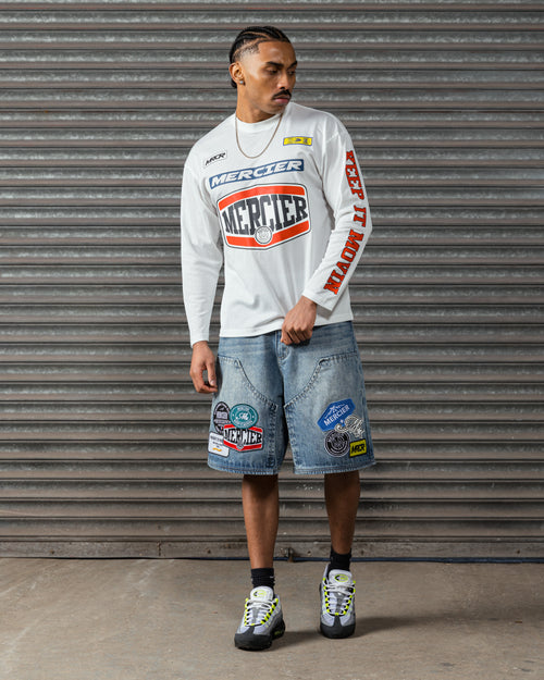 Relaxed washed Badge Jorts