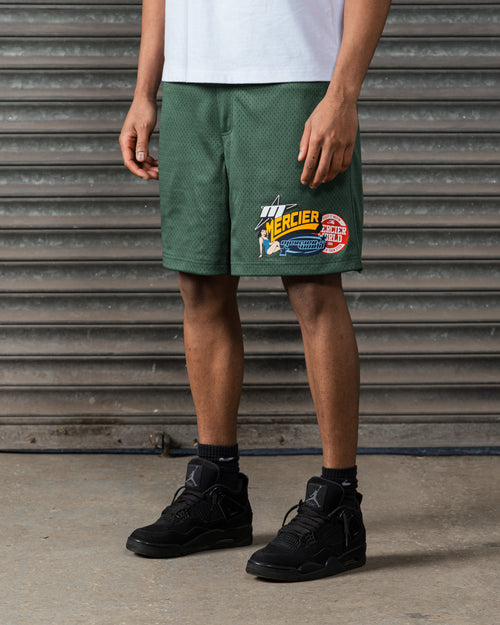 Pin Up Airtex Badge Shorts Green