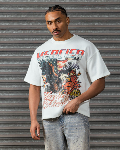 Mercier Eagle Waffle Tshirt White
