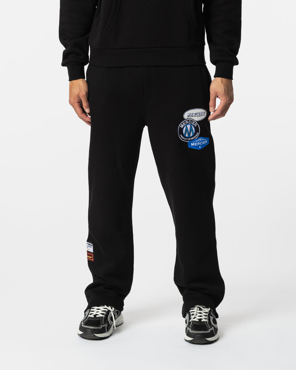 Black Mercier OG Badge Open Hem Joggers – MERCIER