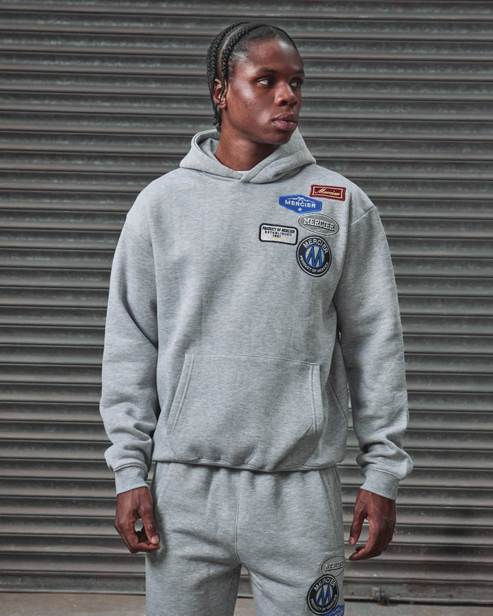 Relaxed OG Badge Hoodie Grey Marl