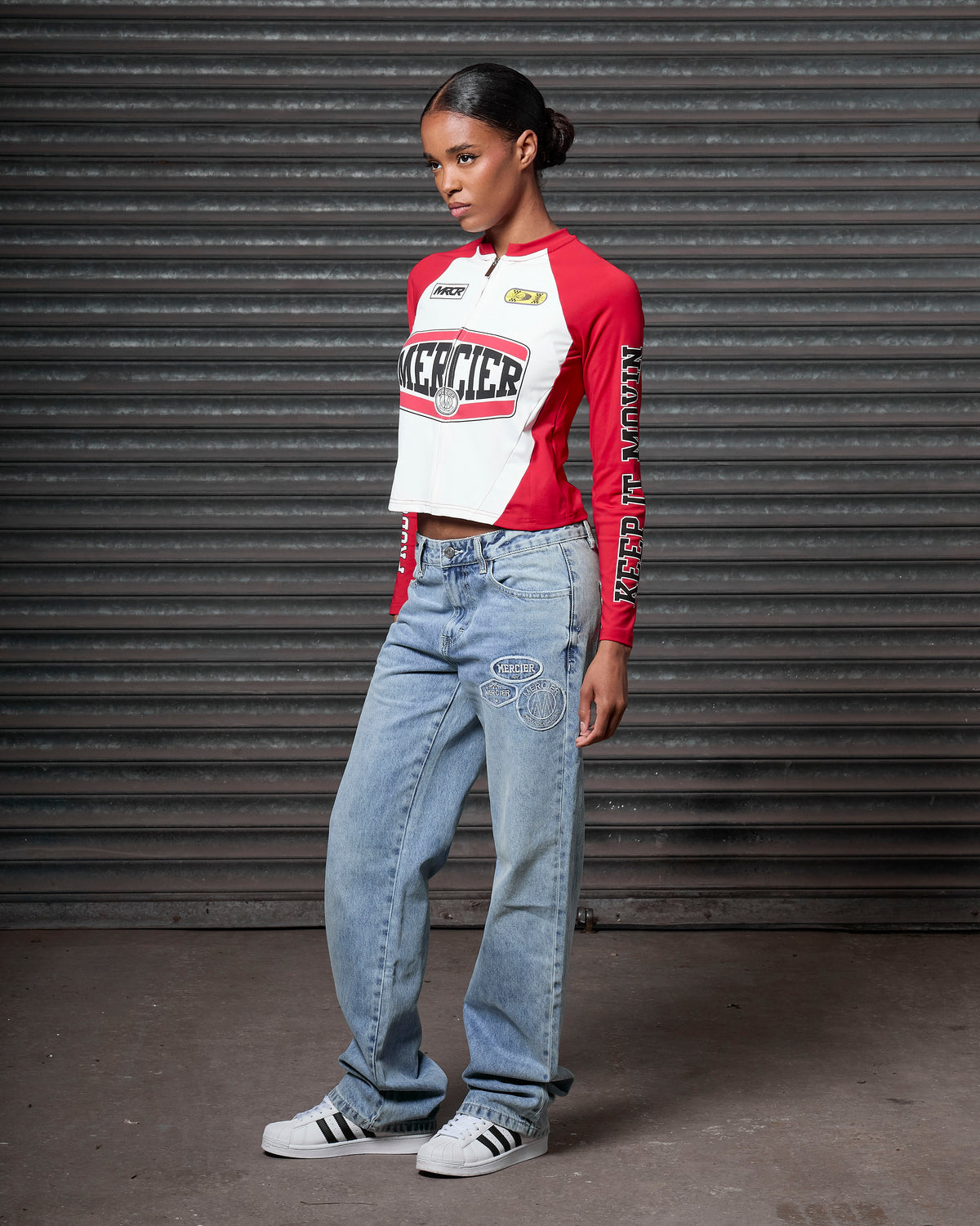 Women's Zip Racer Top Red, image 3