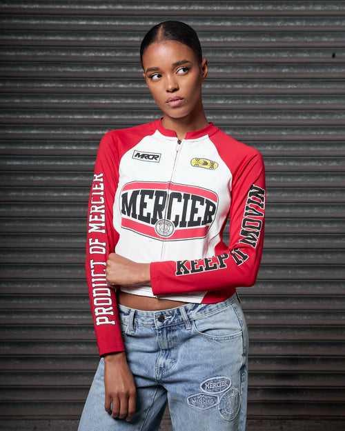 Womens Zip Racer Top Red