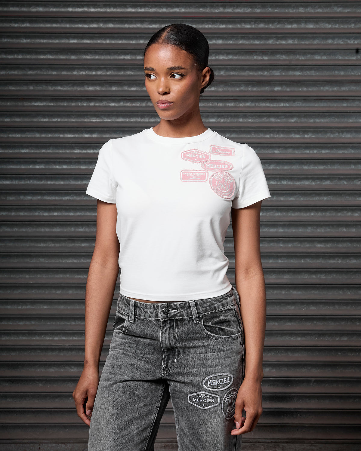 Women's OG Baby Tee White Pink, image 2