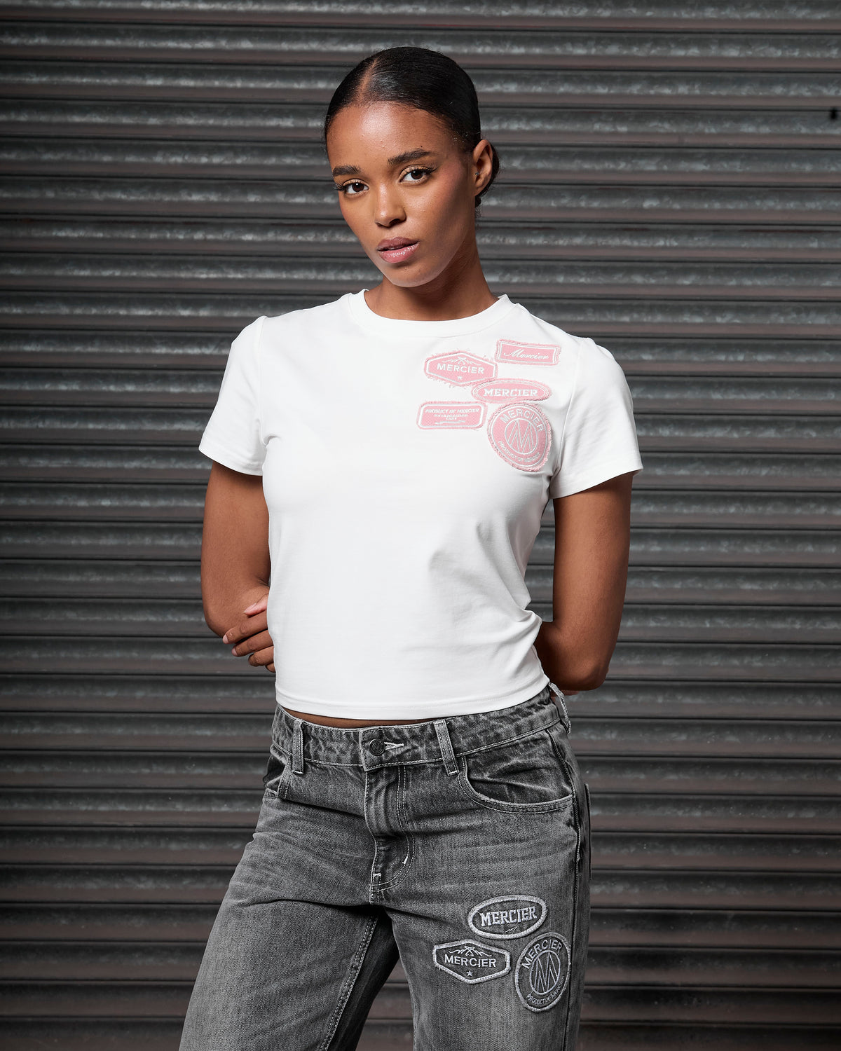 Women's OG Baby Tee White Pink, image 3