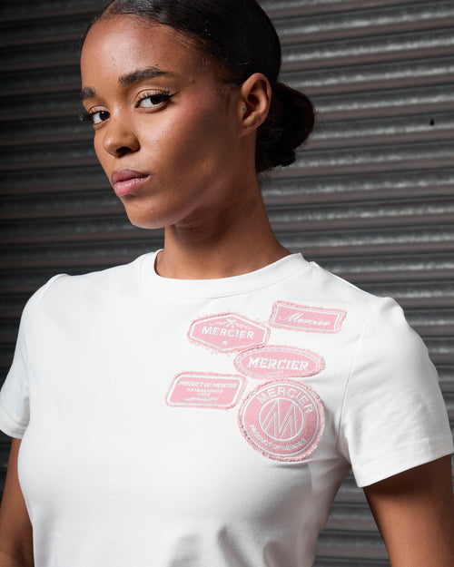 Womens OG Baby Tee White Pink