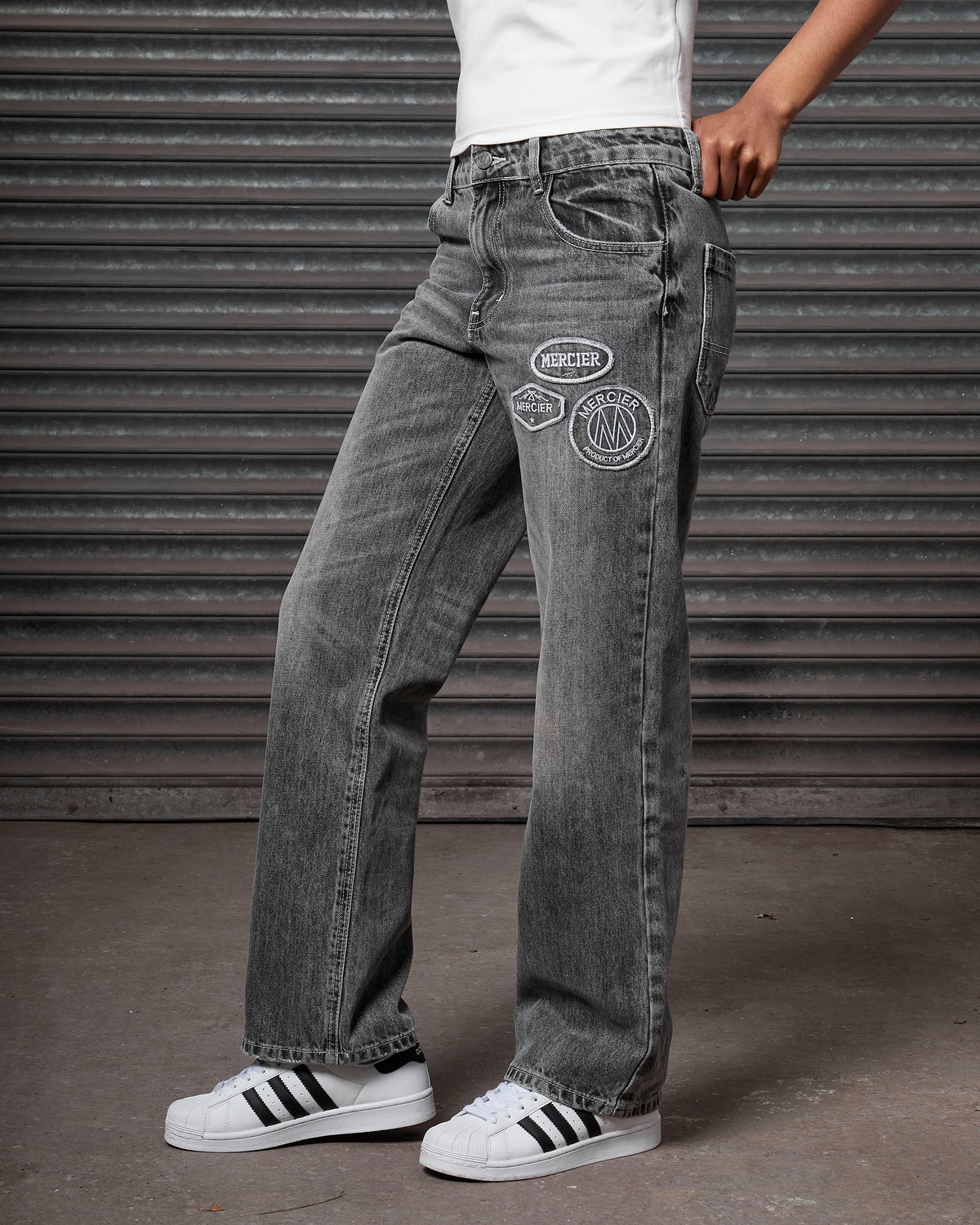 Women's OG Denim Stitch Badge Jeans Grey, image 1