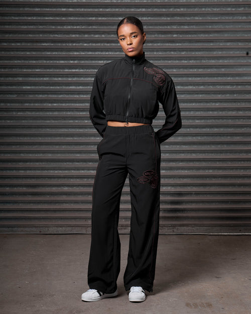 Women's Piping Track Pants Black