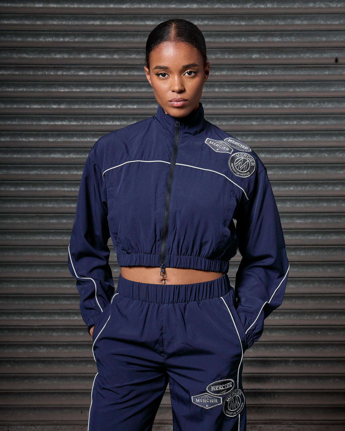 Women's Piping Track Jacket Navy, image 4