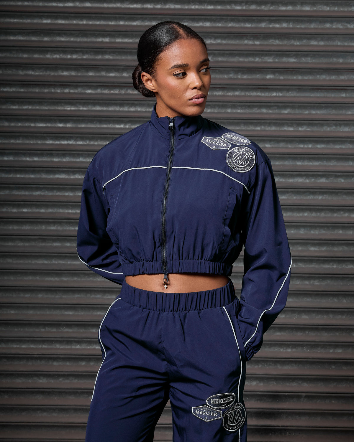 Women's Piping Track Jacket Navy, image 1