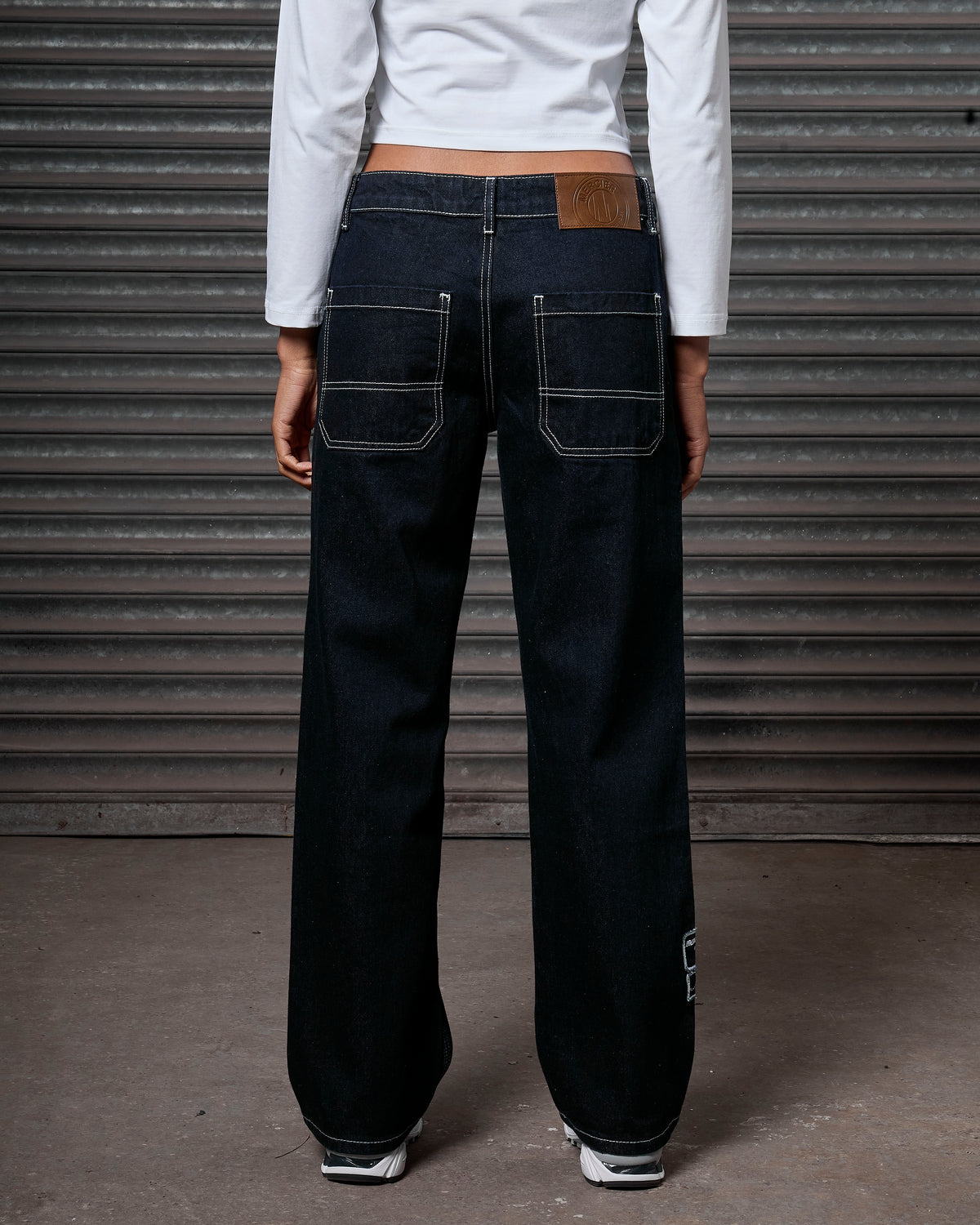 Women's OG Denim Stitch Badge Jeans Dark Blue, image 6