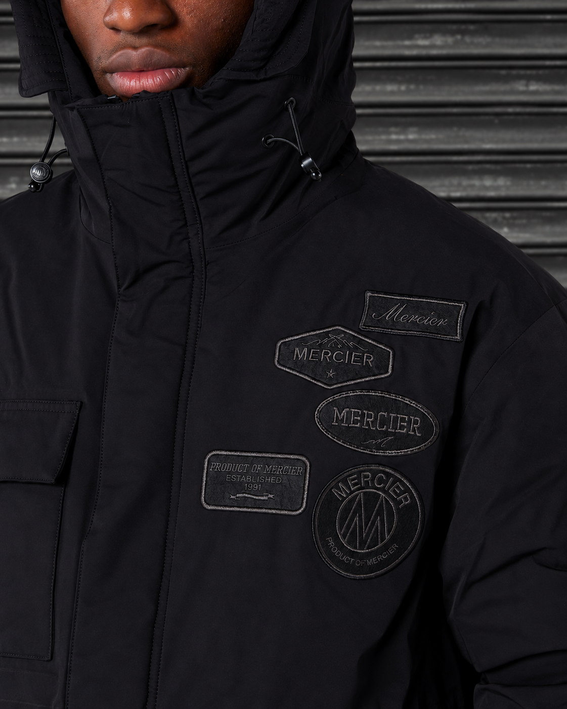 Premium OG Badge Parka Coat Black, image 3